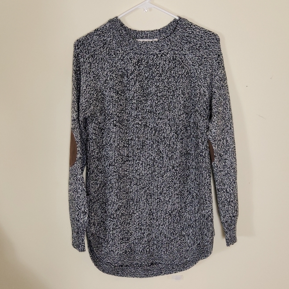 RD Style Suede Elbow Patch Sweater Size S